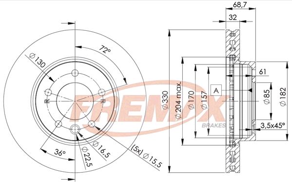 Stabdžių diskas FREMAX BD-3327
