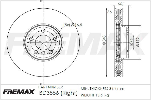 Stabdžių diskas FREMAX BD-3556