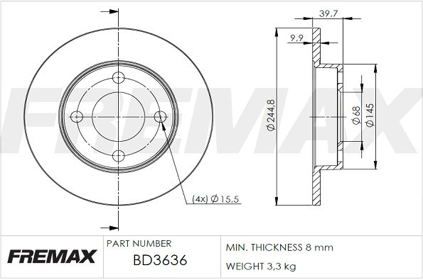 Brake Disc FREMAX BD-3636