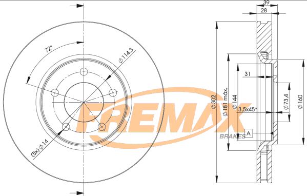 Stabdžių diskas FREMAX BD-3918