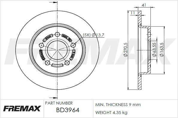 Stabdžių diskas FREMAX BD-3964