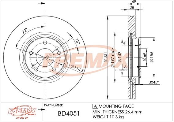 Brake Disc FREMAX BD-4051