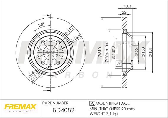 Stabdžių diskas FREMAX BD-4082