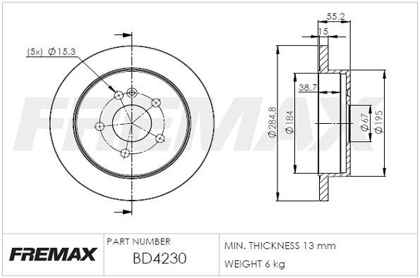Stabdžių diskas FREMAX BD-4230