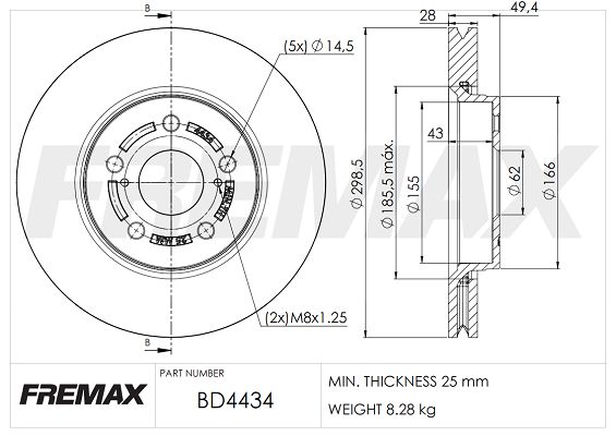 Stabdžių diskas FREMAX BD-4434