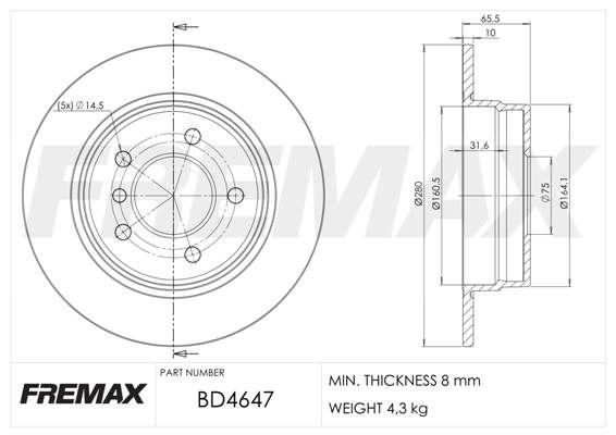 Гальмівний диск FREMAX BD-4647