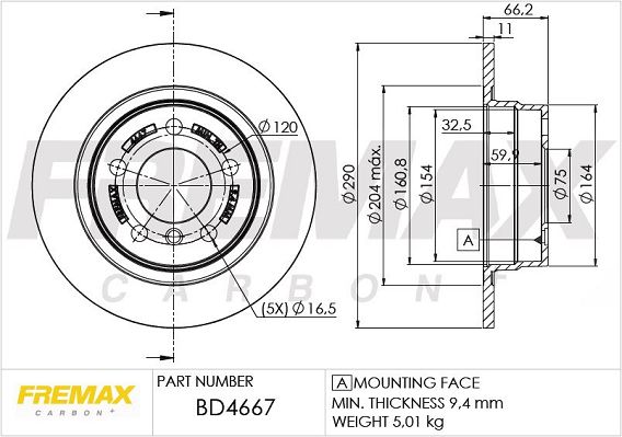 Гальмівний диск FREMAX BD-4667
