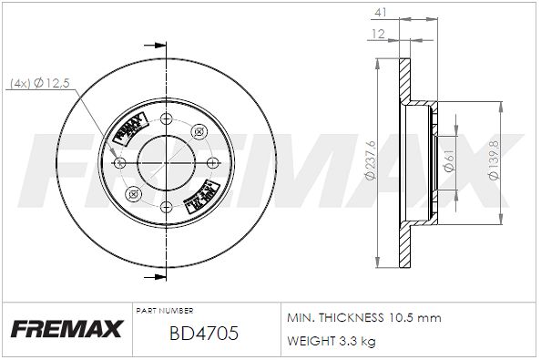 Brake Disc FREMAX BD-4705