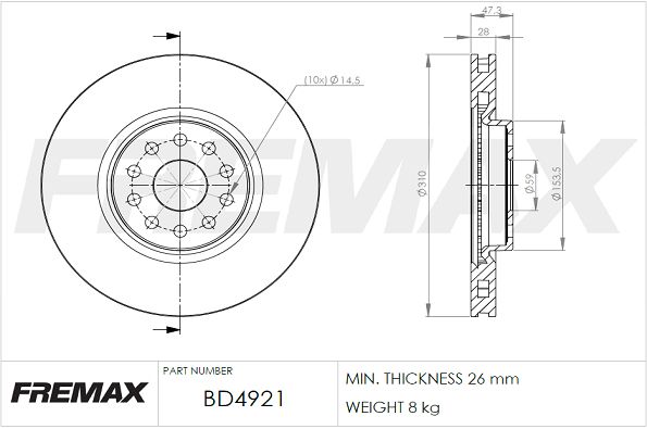 Stabdžių diskas FREMAX BD-4921