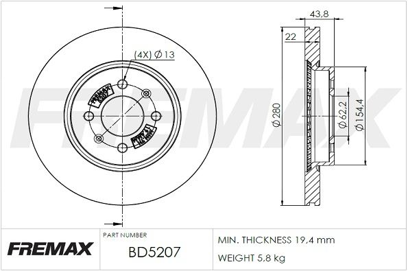 Brake Disc FREMAX BD-5207