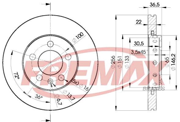 Гальмівний диск FREMAX BD-5602