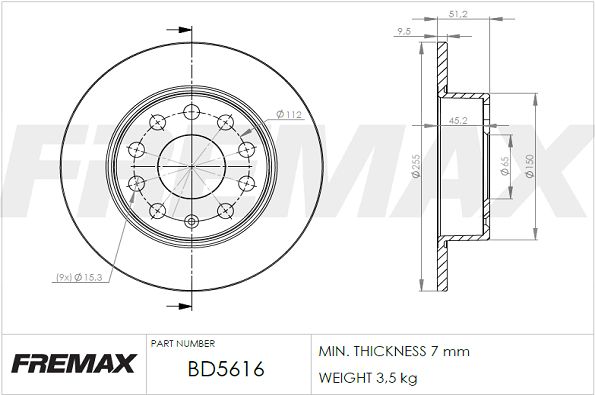 Brake Disc FREMAX BD-5616