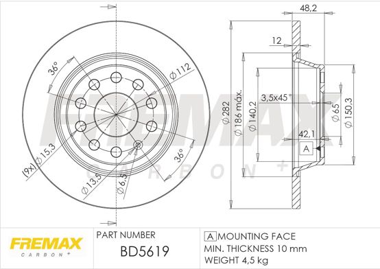 Гальмівний диск FREMAX BD-5619