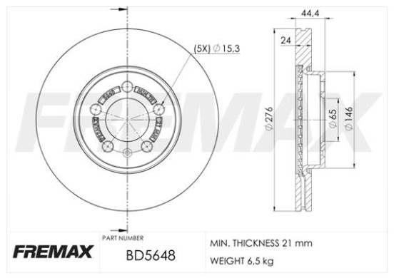 Гальмівний диск FREMAX BD-5648