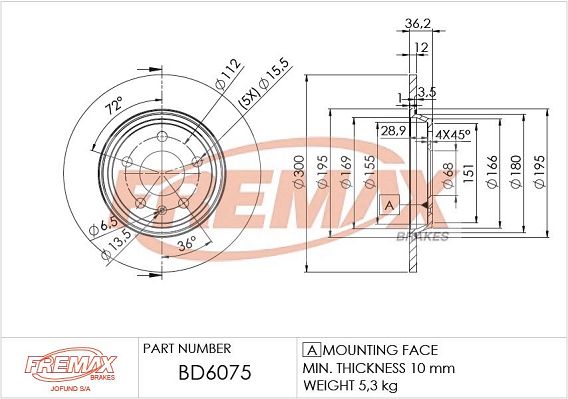 Brake Disc FREMAX BD-6075