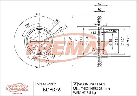 Brake Disc FREMAX BD-6076