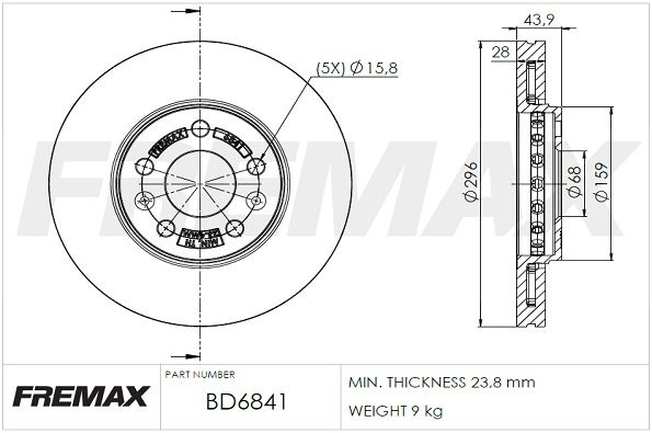 Гальмівний диск FREMAX BD-6841