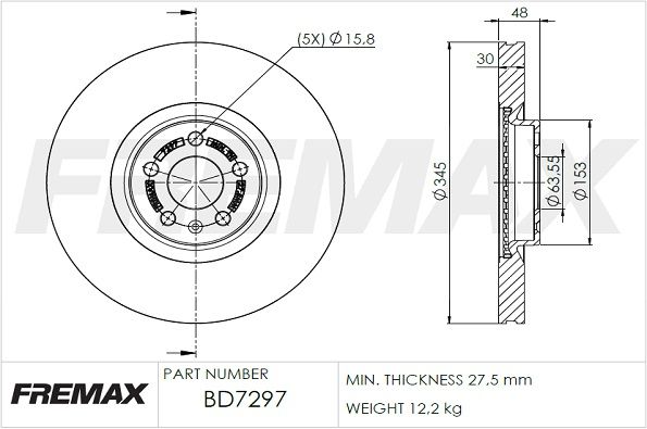 Гальмівний диск FREMAX BD-7297