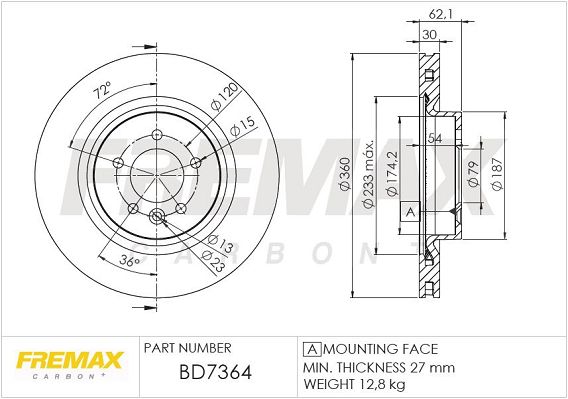 Stabdžių diskas FREMAX BD-7364