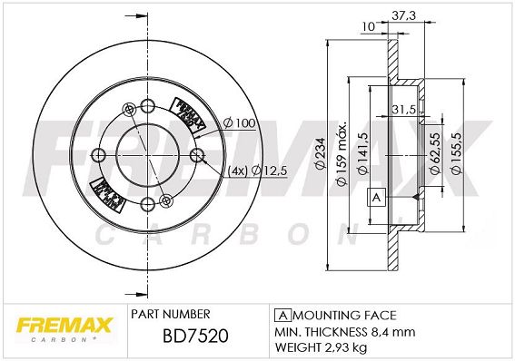 Гальмівний диск FREMAX BD-7520