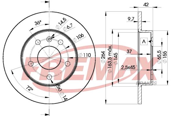 Гальмівний диск FREMAX BD-9110