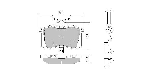 Stabdžių trinkelių rinkinys, diskinis stabdys FREMAX FBP-0575-01