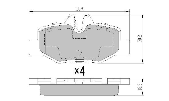 Stabdžių trinkelių rinkinys, diskinis stabdys FREMAX FBP-1383