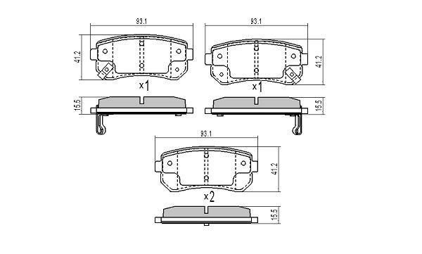 Brake Pad Set, disc brake FREMAX FBP-1485