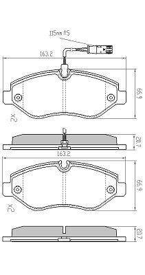 Brake Pad Set, disc brake FREMAX FBP-1520