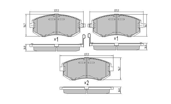 Brake Pad Set, disc brake FREMAX FBP-1627