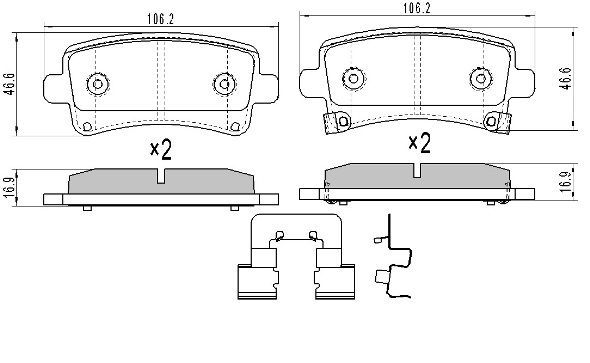 Brake Pad Set, disc brake FREMAX FBP-1662