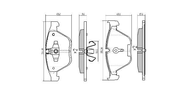 Brake Pad Set, disc brake FREMAX FBP-1664