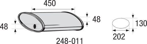 Centre Muffler, universal BOSAL 248011