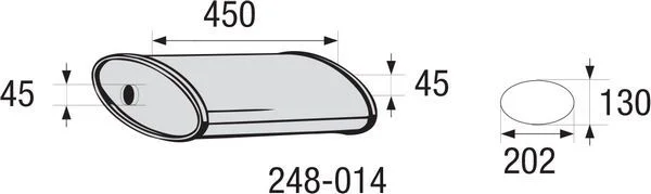Centre Muffler, universal BOSAL 248014
