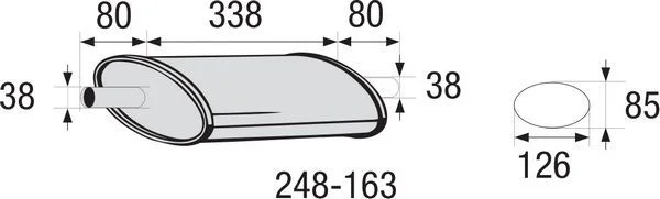 Centre Muffler, universal BOSAL 248-163