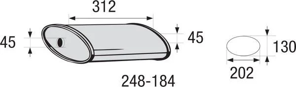 Centre Muffler, universal BOSAL 248-184
