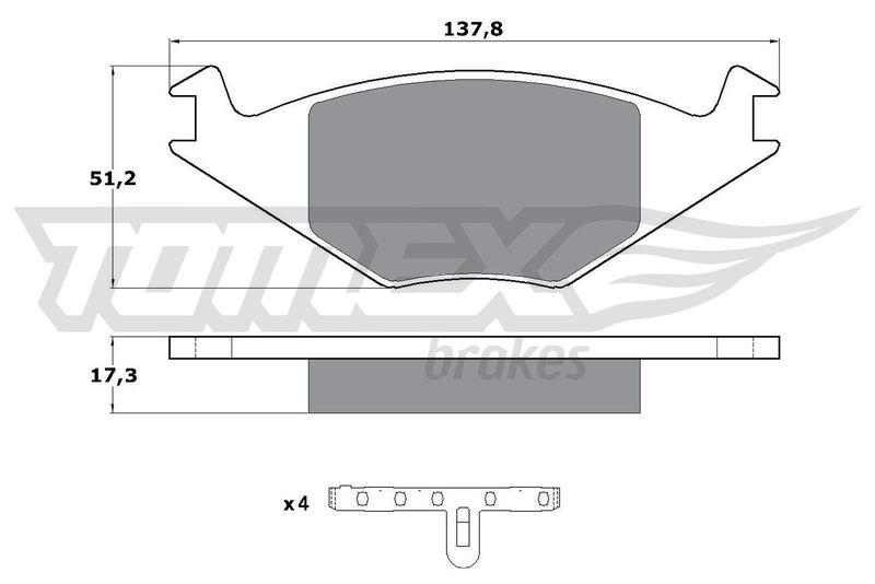 Brake Pad Set, disc brake TOMEX Brakes TX 10-15