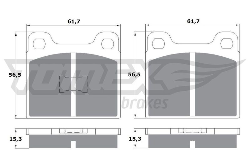 Stabdžių trinkelių rinkinys, diskinis stabdys TOMEX Brakes TX 10-16