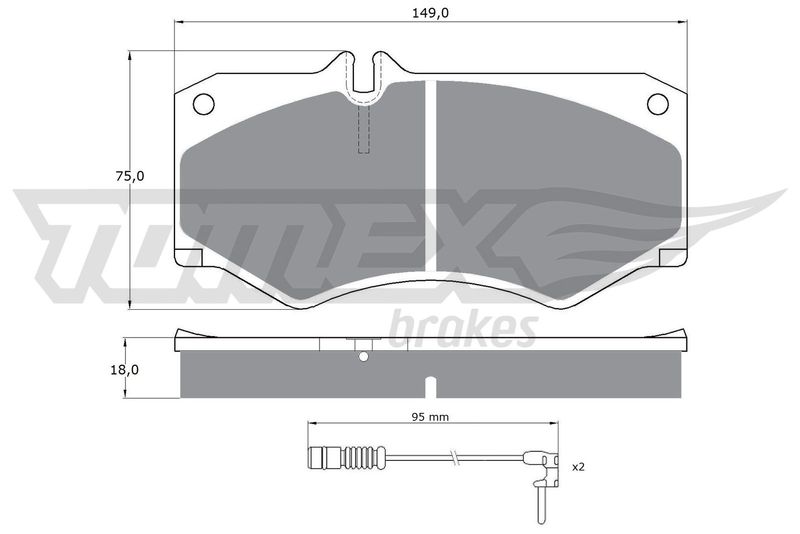 Stabdžių trinkelių rinkinys, diskinis stabdys TOMEX Brakes TX 10-201