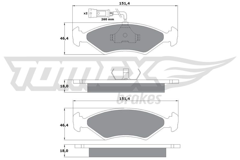 Brake Pad Set, disc brake TOMEX Brakes TX 10-281
