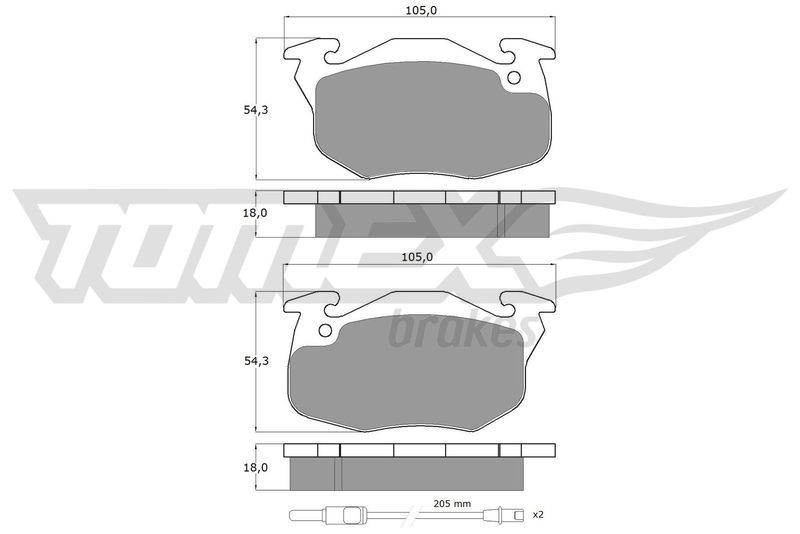 Brake Pad Set, disc brake TOMEX Brakes TX 10-34