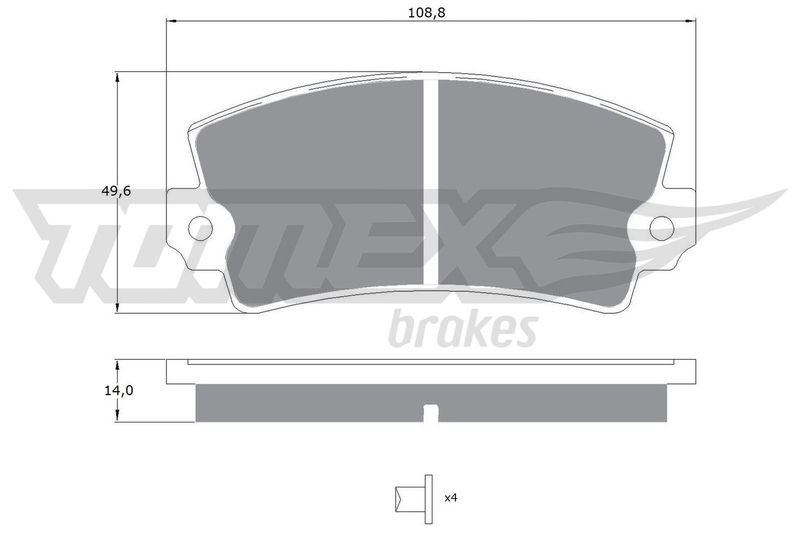 Комплект гальмівних накладок, дискове гальмо TOMEX Brakes TX 10-43