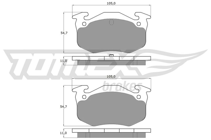 Stabdžių trinkelių rinkinys, diskinis stabdys TOMEX Brakes TX 10-502