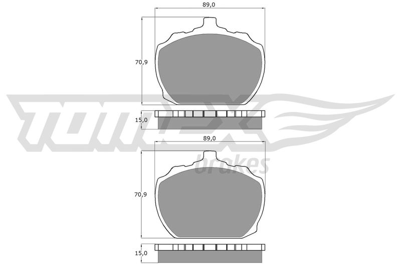 Stabdžių trinkelių rinkinys, diskinis stabdys TOMEX Brakes TX 10-60