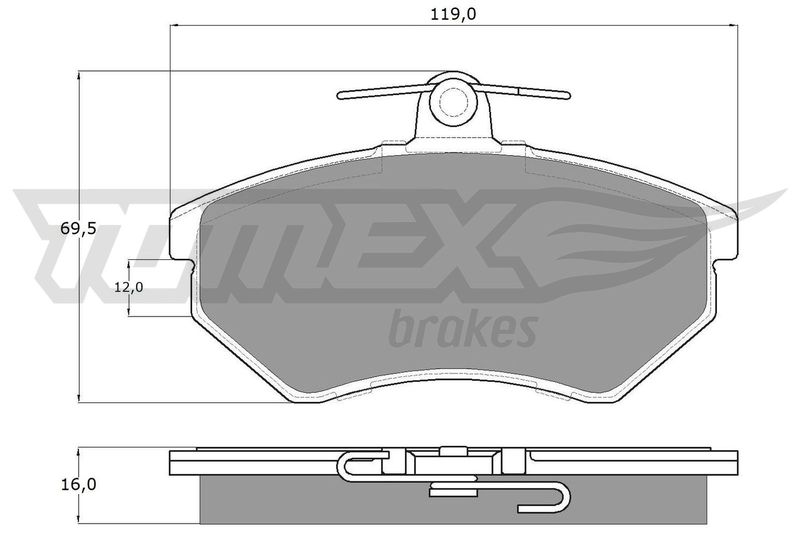 Комплект гальмівних накладок, дискове гальмо TOMEX Brakes TX 10-63