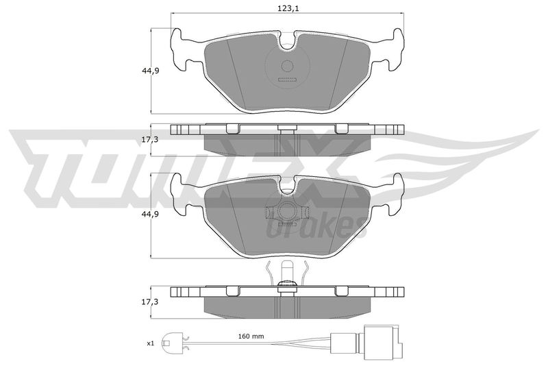 Stabdžių trinkelių rinkinys, diskinis stabdys TOMEX Brakes TX 10-701