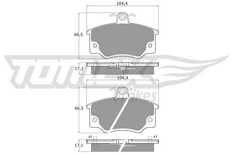 Brake Pad Set, disc brake TOMEX Brakes TX 10-73