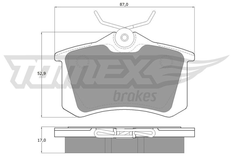 Stabdžių trinkelių rinkinys, diskinis stabdys TOMEX Brakes TX 10-781