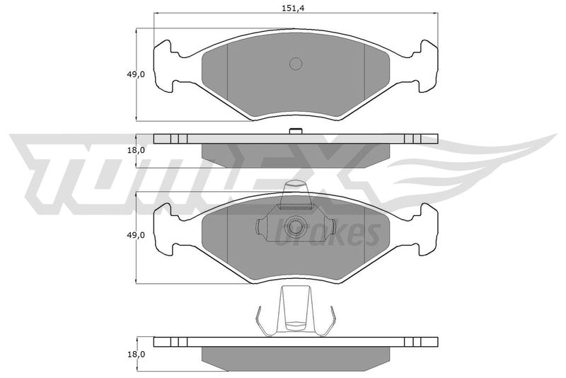 Stabdžių trinkelių rinkinys, diskinis stabdys TOMEX Brakes TX 10-793