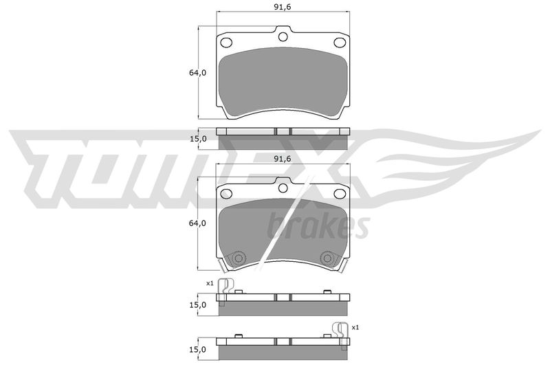 Brake Pad Set, disc brake TOMEX Brakes TX 10-91